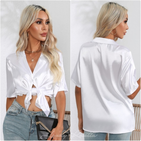 Classic Buttoned Collared Neck Short Sleeve Shirt - Picture 8 of 9